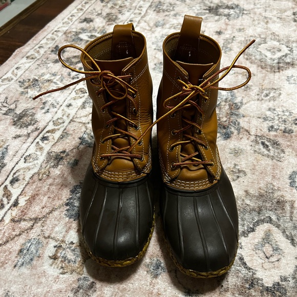 Men's Bean Boots by L.L. Bean Leather Waterproof Rubber Duck Boots Size: 12 M - Picture 3 of 6